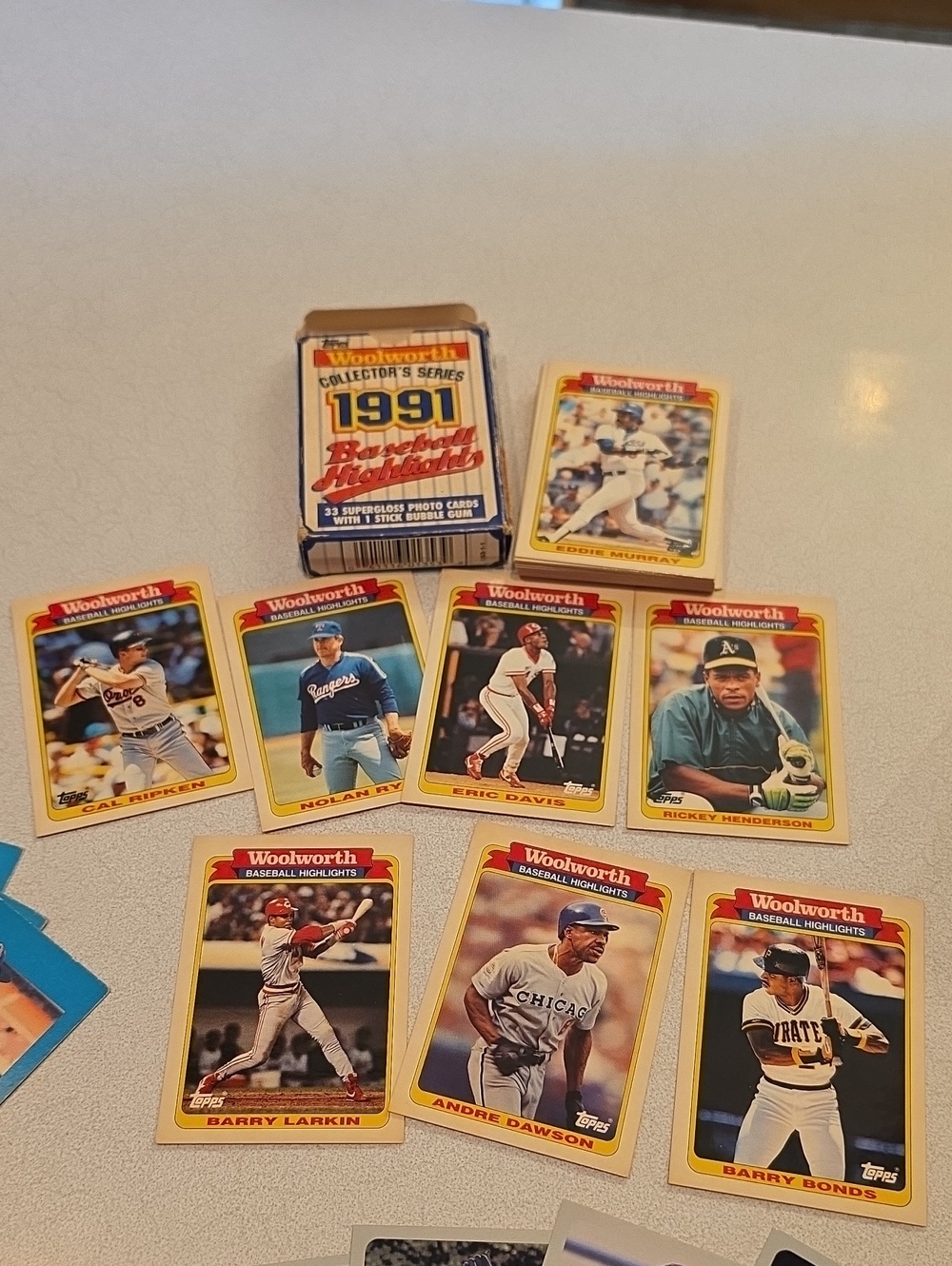 1991 Baseball Highlights Collector Card Set - Yellow Topps, Fleer